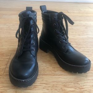 Wishbone combat boots